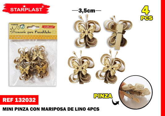 Mariposa De Lino 35Mm Con Pinza 4U