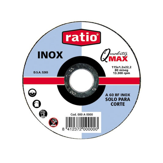 Disco corte Inox/Metal Ratio Ø 115 1mm grosor