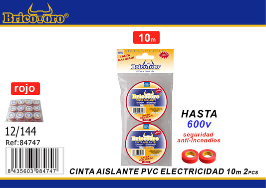 Cinta Aislante Pvc Rojo Electricidad