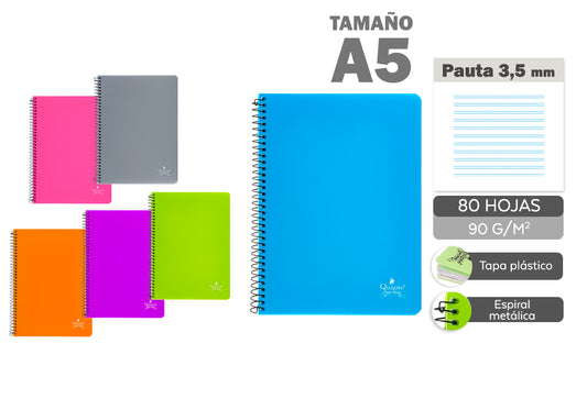 Eu-Cuadernos T/P A5 80H 90G Pauta 3.5