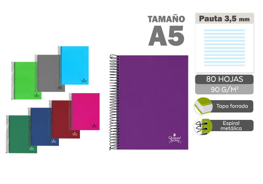 Eu-Cuadernos T/F A5 80H 90G Pauta 3.5