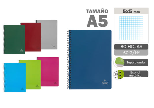 Eu-Cuaderno T/N A5 80H 60G C.5X5