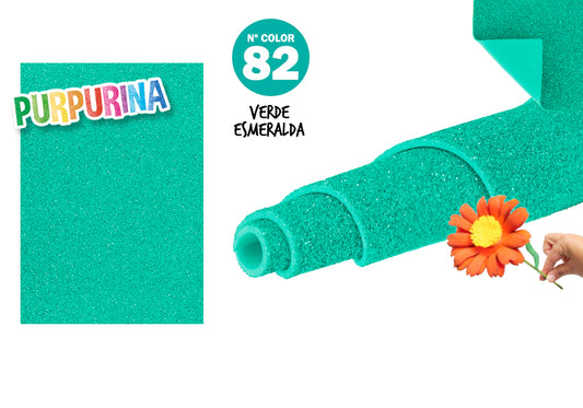 Goma Eva Purpurina 40X60Cm 2Mm N82 Verde Esmeralda