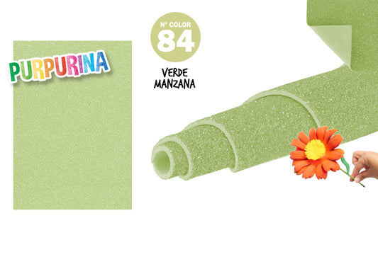 Goma Eva Purpurina 40X60Cm 2Mm N84 Verde Manzana