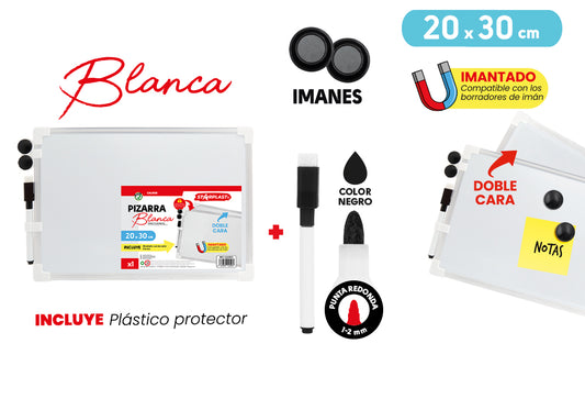 Pizarra Blanca 20X30Cm  Imanes Y Rotulador