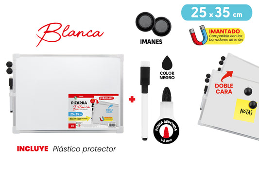 Pizarra Blanca 25X35Cm Imanes Y Rotulador