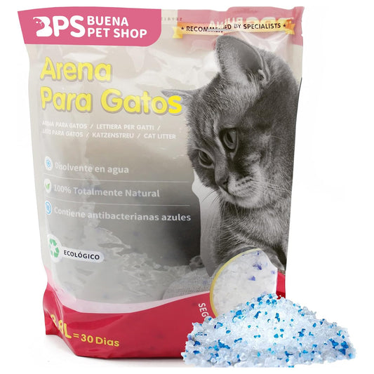 BPS-3200 3.8 L Arena de Sílice para Gatos Arena Blanco Fresco Mascotas Cat Litter