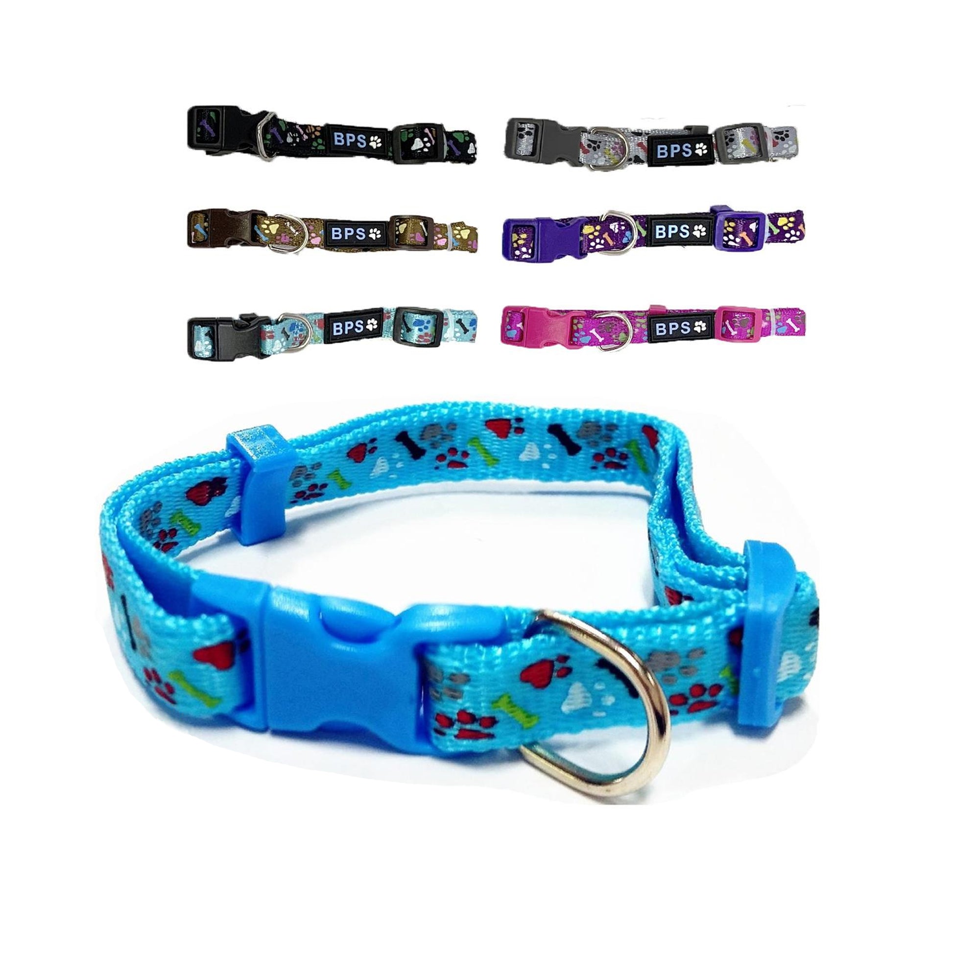 Bps Collar Naylon Para Perro Ajustable Con Diseño Color Aleatorio Diferente Medidas