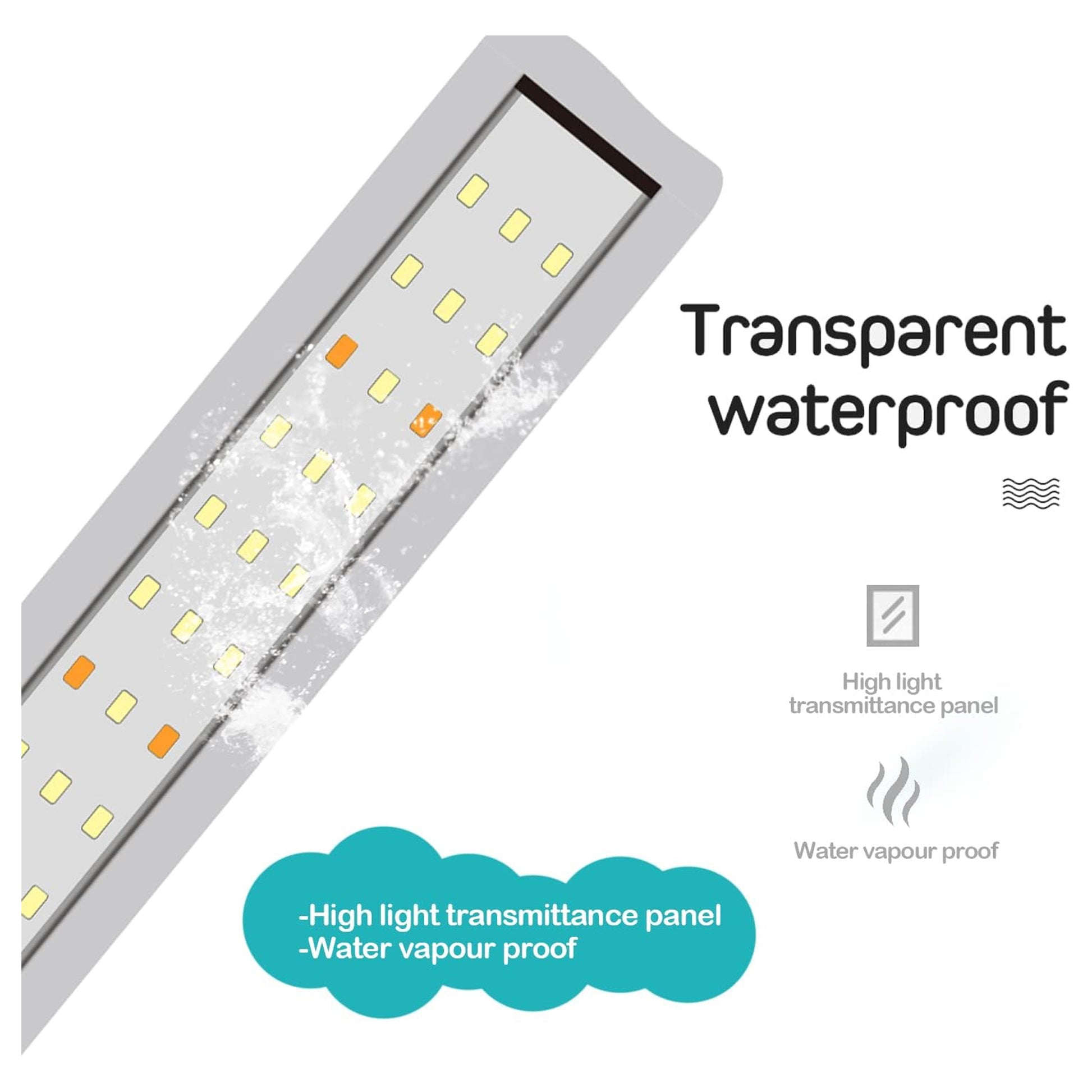 BPS Luz LED para Acuario Lámpara de Acuario 4000K Impermeable con Soporte Extensible [Clase de eficiencia energética A+]