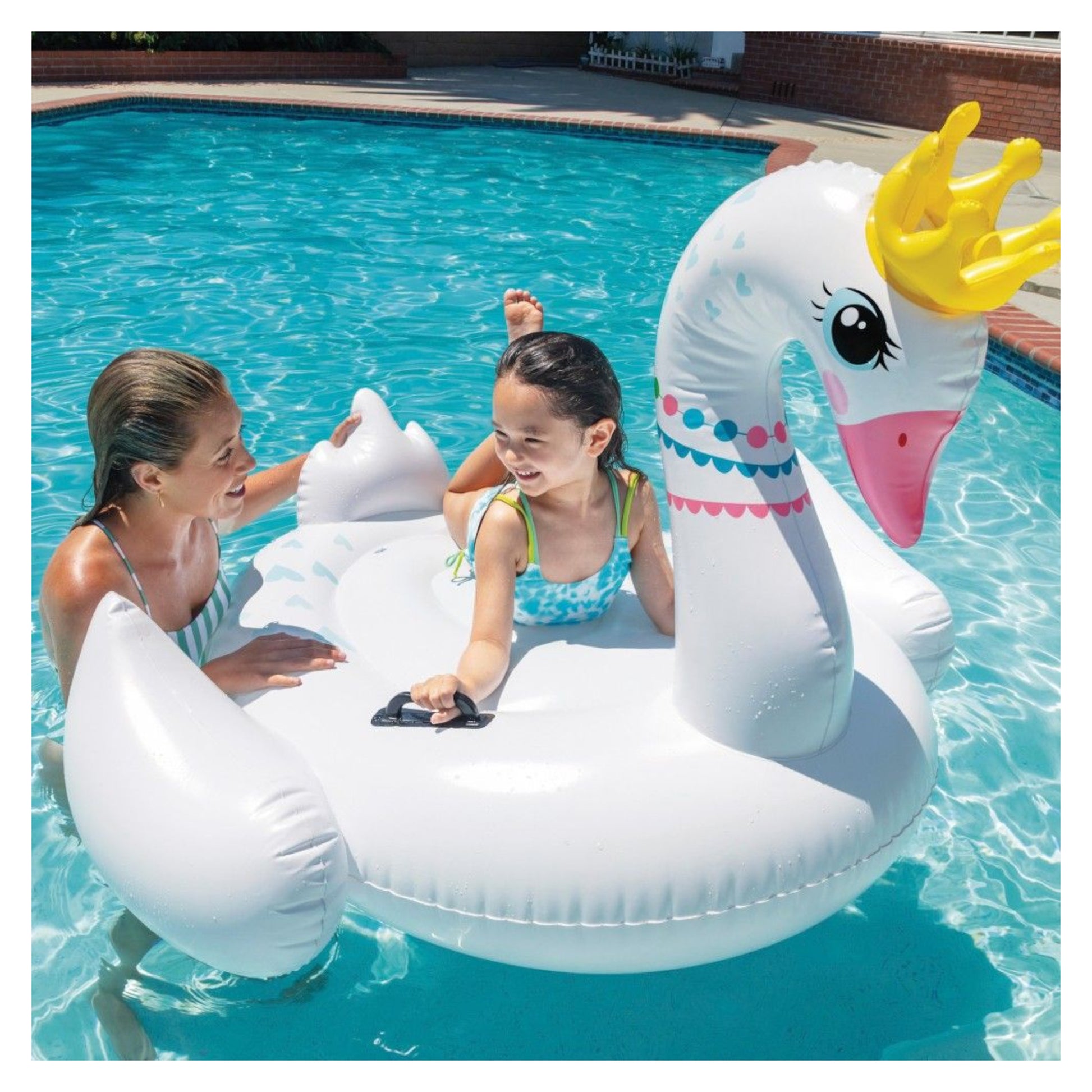 Intex Flotador Cisne Colchoneta Hinchable de Plástico 142x137x99 Cm +6años