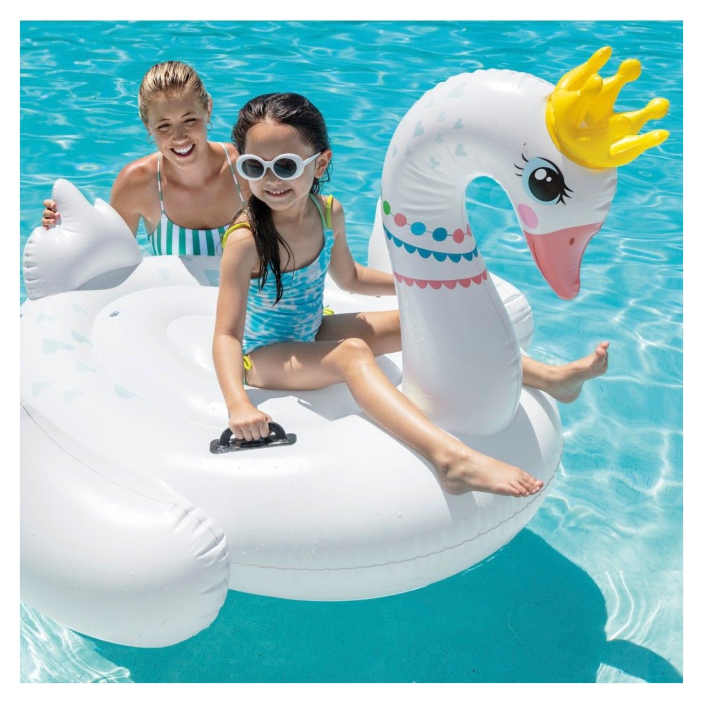 Intex Flotador Cisne Colchoneta Hinchable de Plástico 142x137x99 Cm +6años