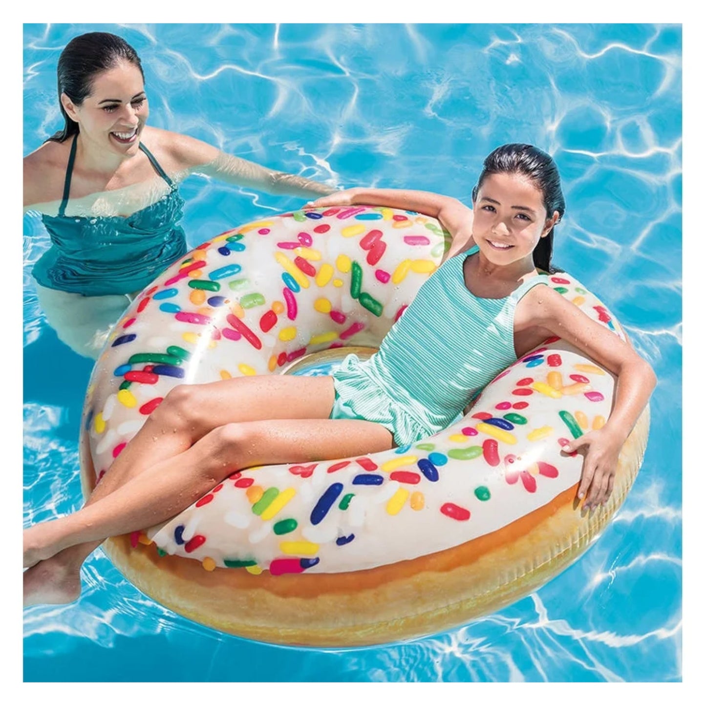 Intex Flotador Donut Colchoneta Hinchable de Plástico 114cm +9años