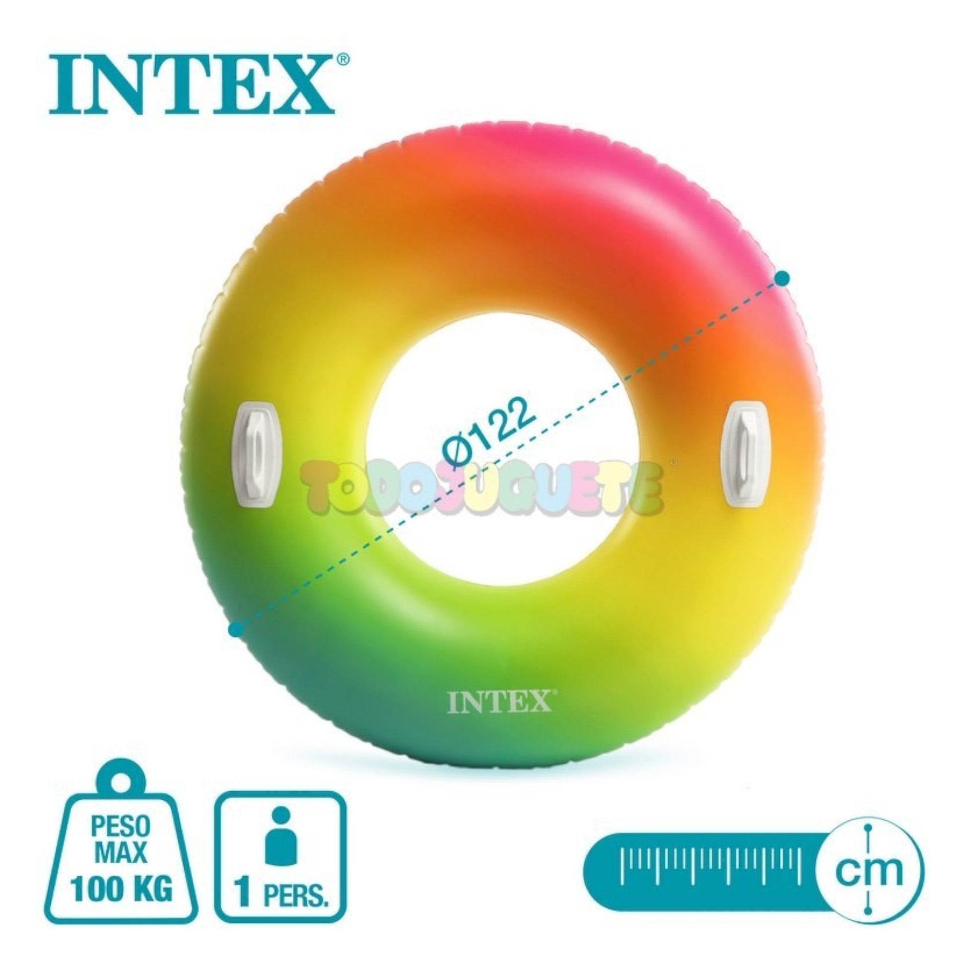 Intex Flotador Rueda Hinchable Gigante de Plástico 122 Cm +9años