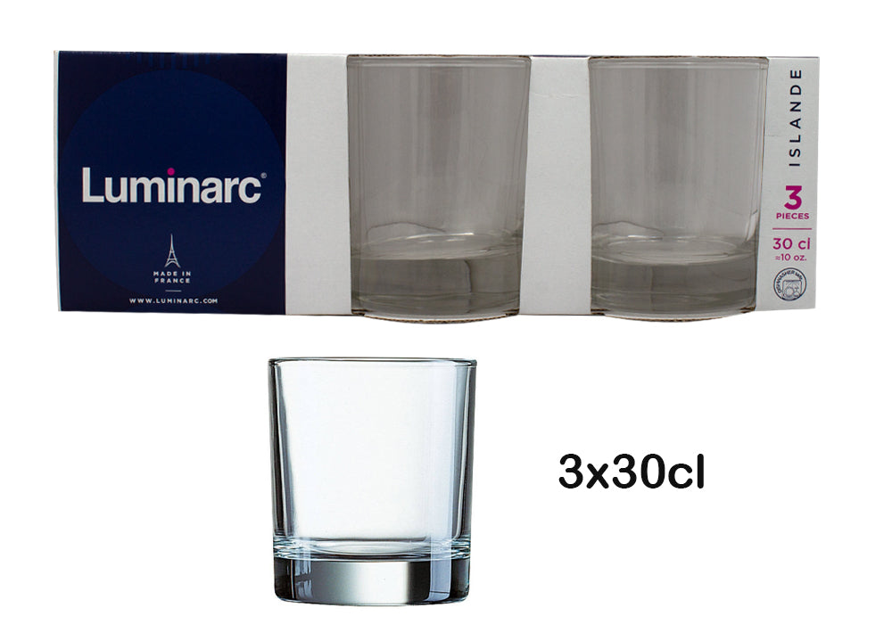 Conjunto de 3 copos de cristal 30cl