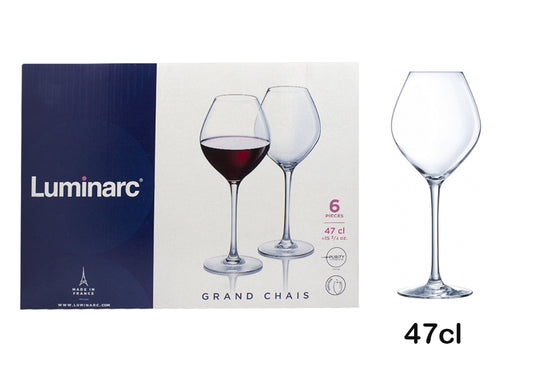 Conjunto de 6 taças de vinho em cristal 47cl Luminarc Grand Chais