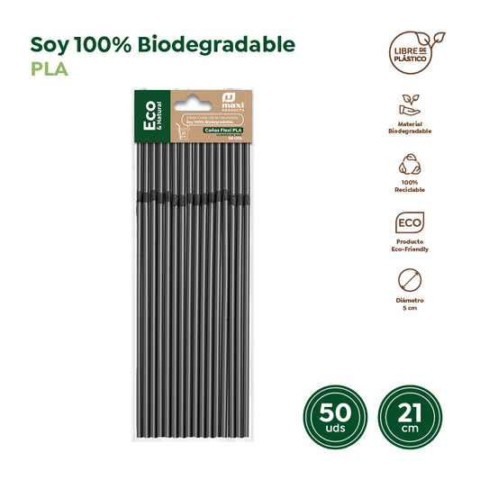 Cañas Flexibles Biodegradables Pla