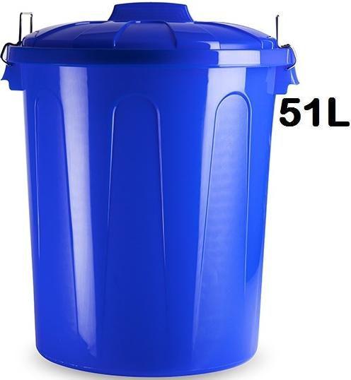 CUBO BASURA FORTE ASA METAL 51L AZUL