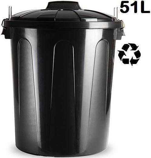 CUBO BASURA FORTE ASA METAL 51L NEGRO