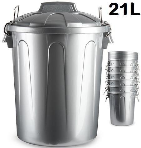 CUBO BASURA FORTE ASA METAL 21L PLATA