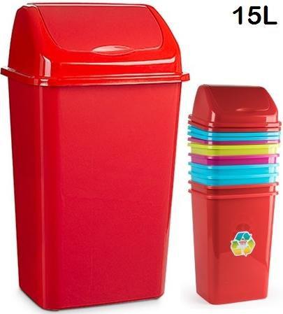 PAPELERA BASCULANTE FORTE COLORES 15L