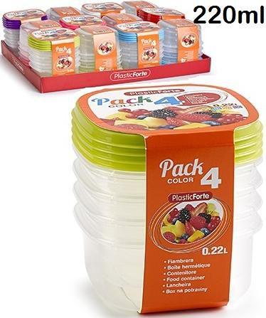 PACK MARMITA QUADRADA 4 UNIDADES. FORTE 220ml