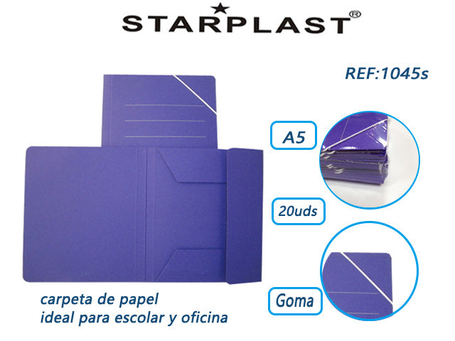 Carpeta  A5 C/Solapas Azul