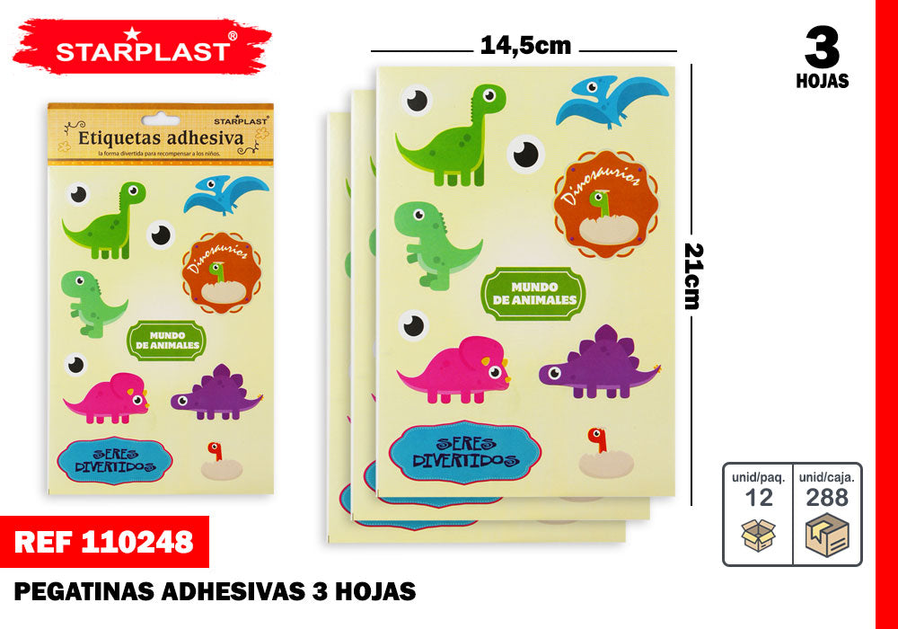 etiquetas adesivas de dinossauro 3U