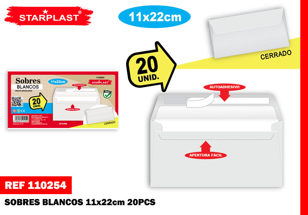 Eu-Pack 20 Envelope Americano 110X220