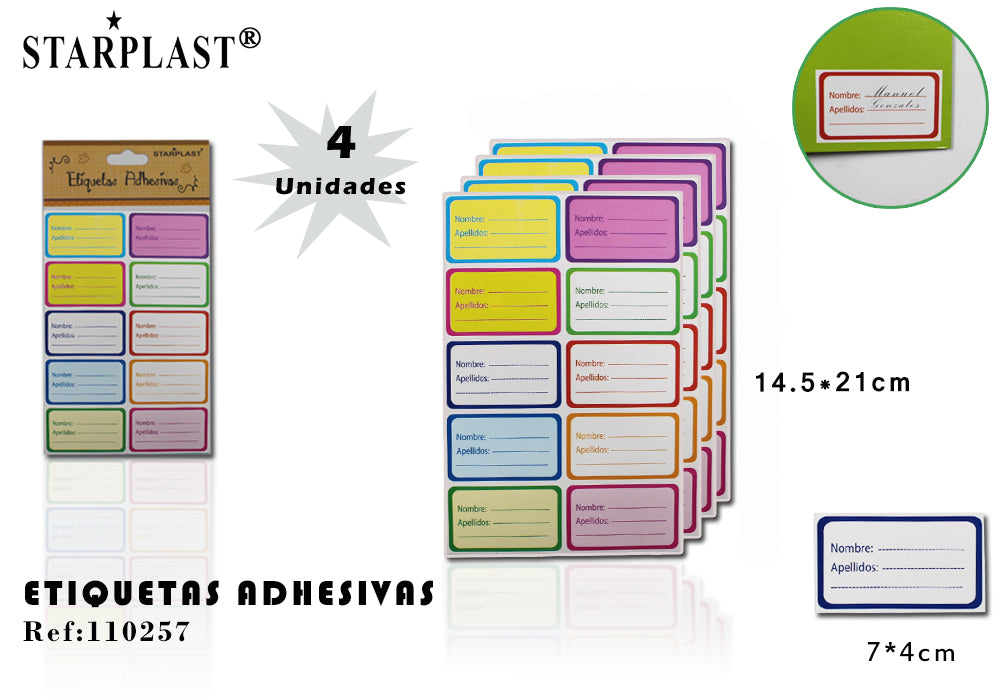Etiquetas Adhesiva Nombre