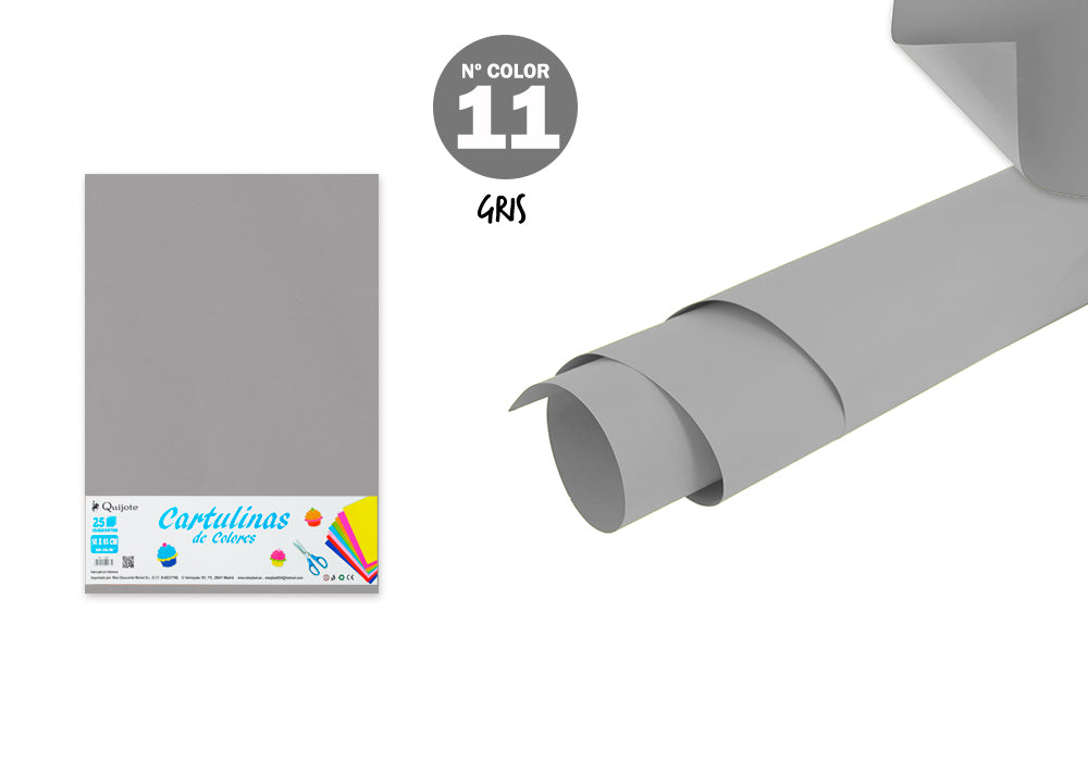 Cartulina 50X65Cm 180G/M2 25U N11 Gris