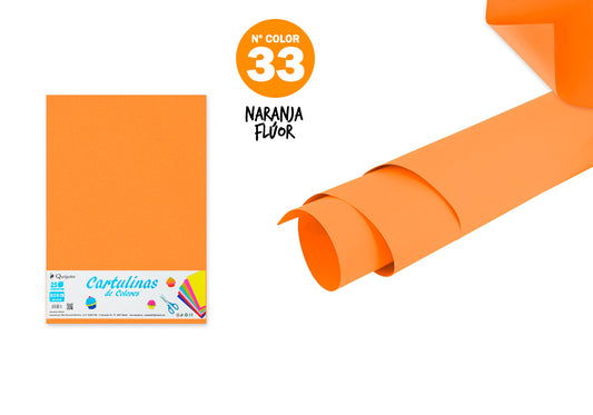 Cartulina 50X65Cm 180G/M2 25U N81 Naranja Flúor