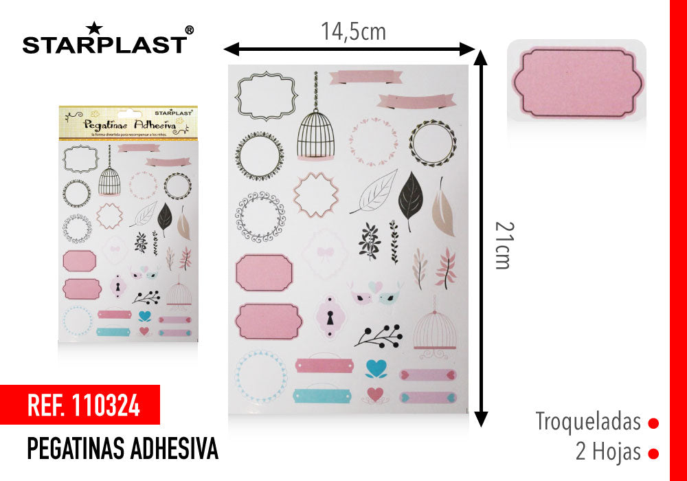 Etiquetas adesivas rosa design