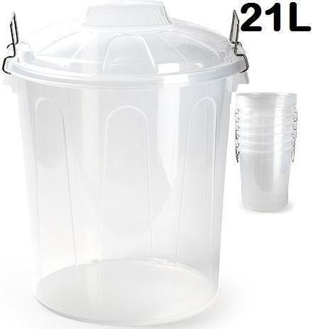 CAIXA DE LIXO FORTE PUNHO METAL 21L TRANSPARENTE