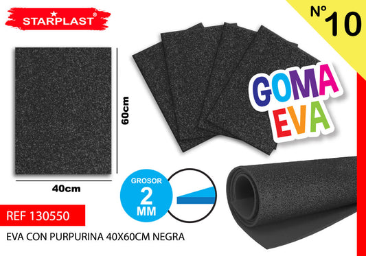 Eva Purpurina 40X60Cm N10 Negra