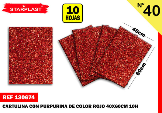 Cartão Glitter 40X60Cm N40 Vermelho