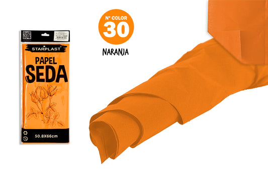 Papel Seda 50,8X66Cm 10U Naranja