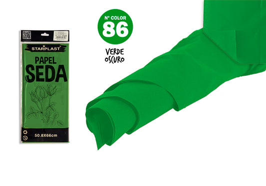 Papel Seda 50,8X66Cm 10U Verde