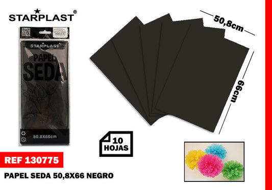 Papel Seda 50,8X66Cm 10U Negro