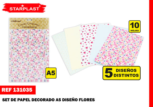 Papel Decorado A5 5U Flor Design