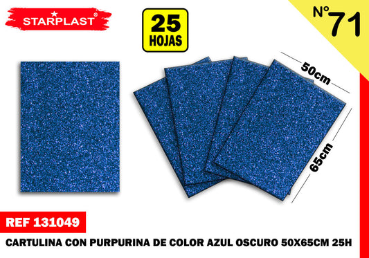 Cartão Glitter 50X65Cm N71 Azul Escuro