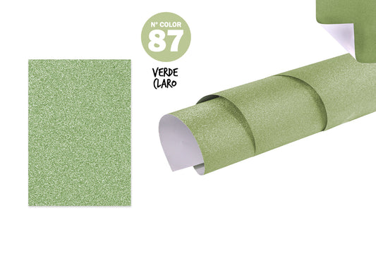 Cartolina Glitter 50X65Cm 25U N87 Verde Claro