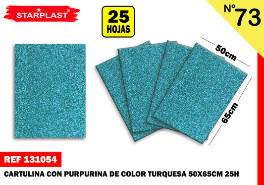 Cartolina Glitter 50X65Cm N73 Turquesa