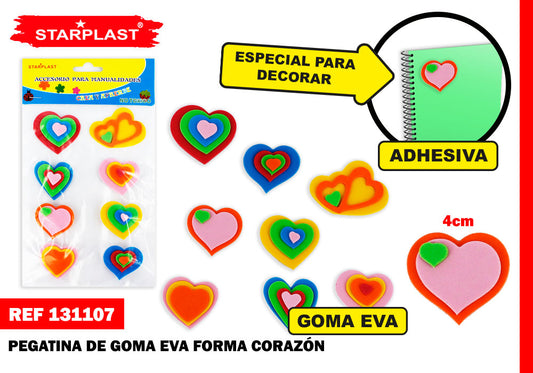 Pegatinas Goma Eva Corazones 8U