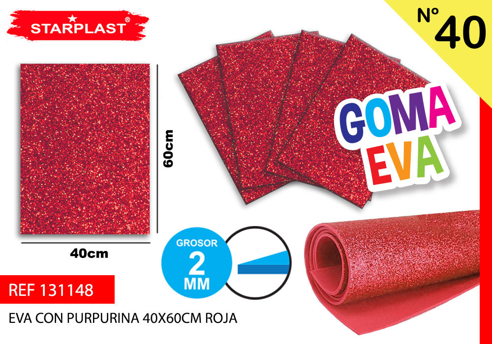 Eva Purpurina 40X60Cm N40 Roja