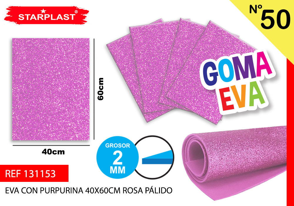 Eva Purpurina 40X60Cm N50 Rosa Palido