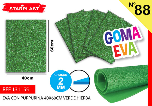 Eva Glitter 40X60Cm N88 Grama Verde