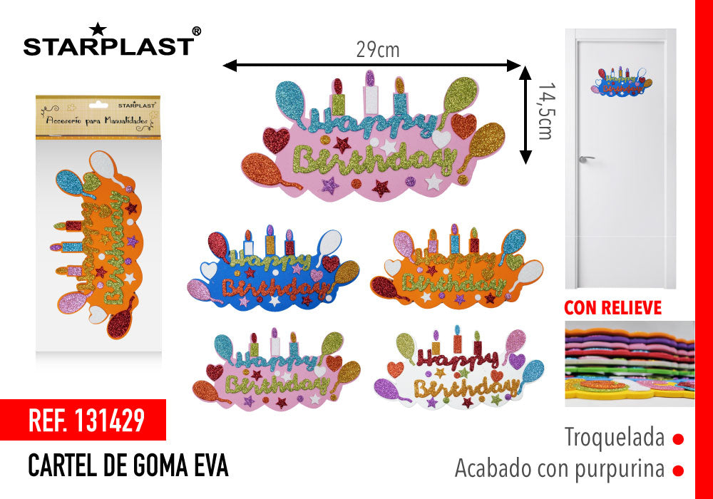 Cartão Eva com brilho 3D