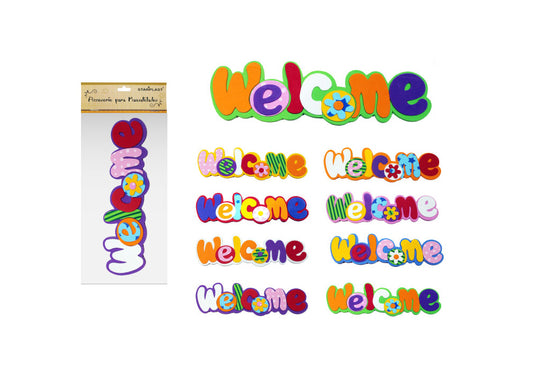 Cartel Goma Eva Welcome 29X10Cm