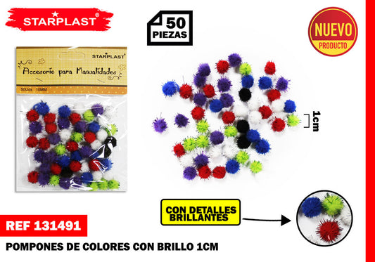 Pompons Coloridos 10Mm 50Uns