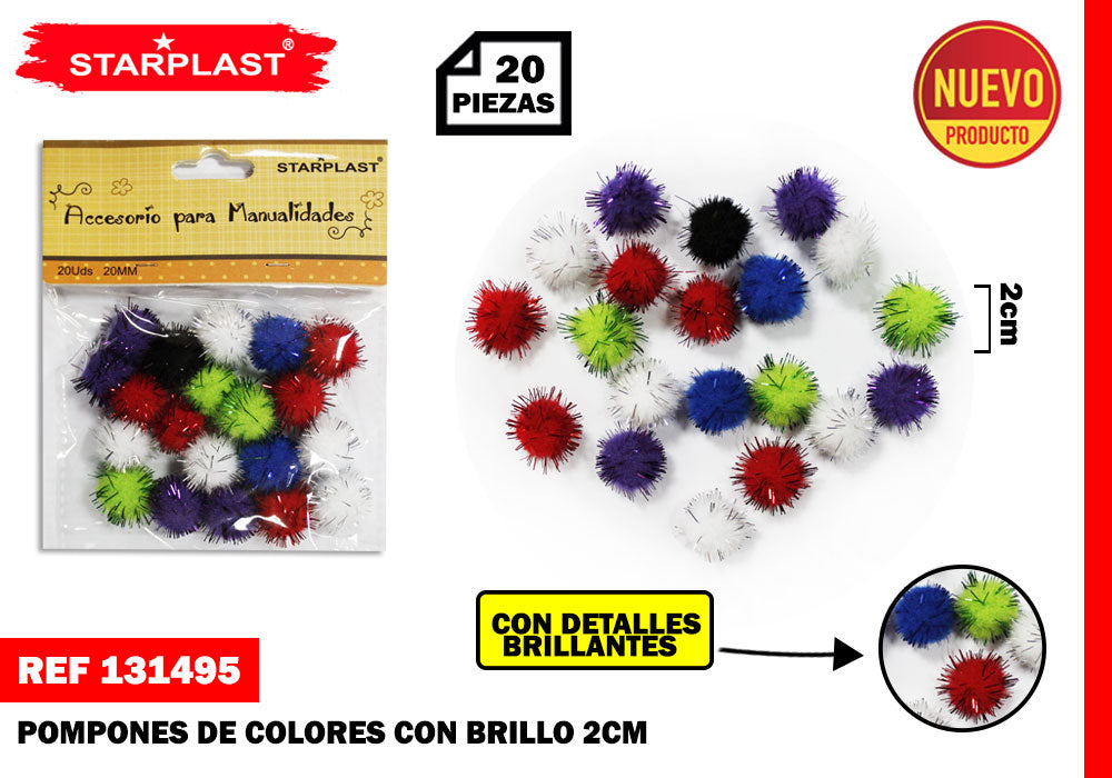 Pompons Coloridos 20X20Mm